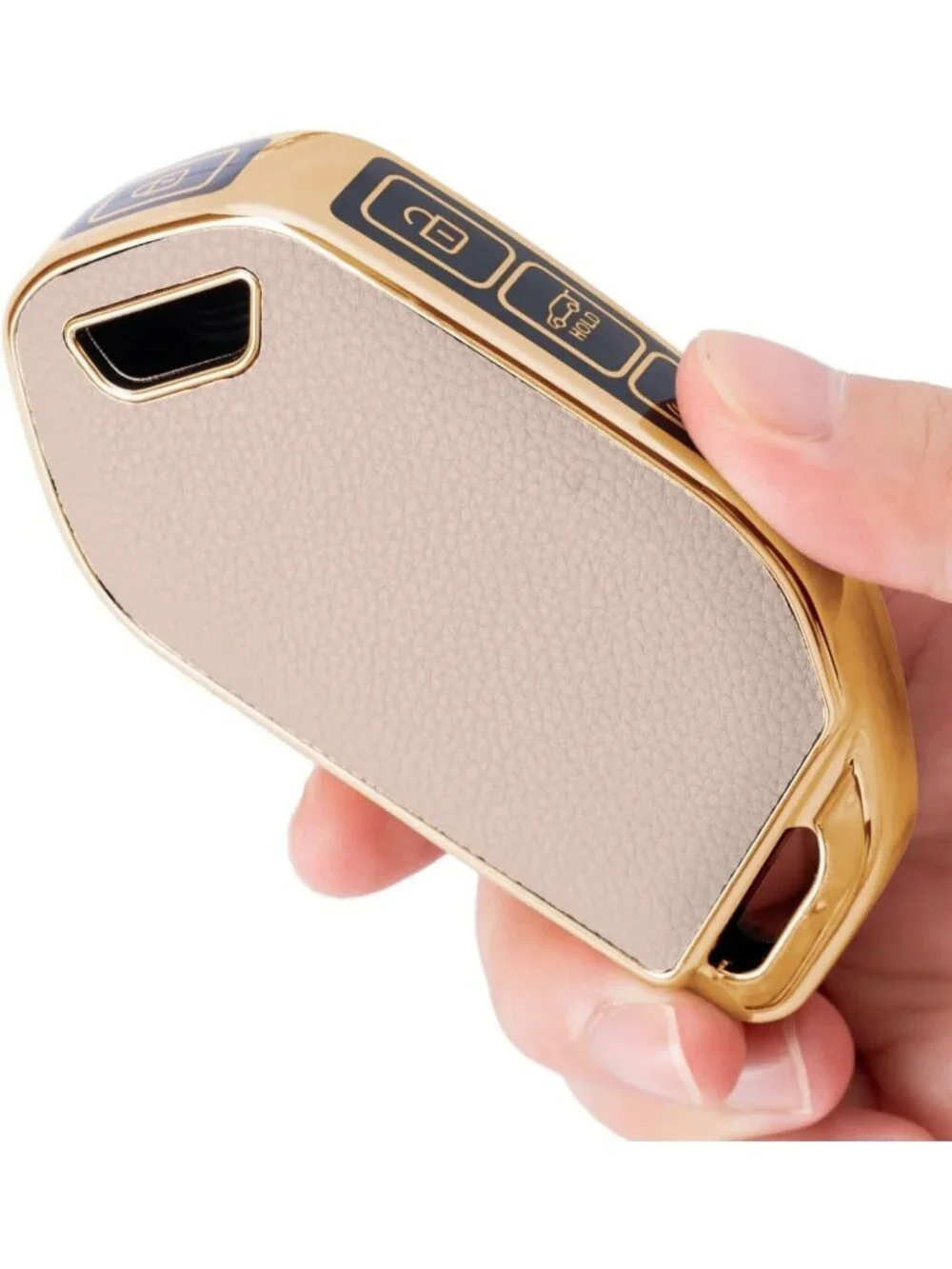 Soft Leather 5-Key Cover with Keychain | Stylish & Durable Key Organizer